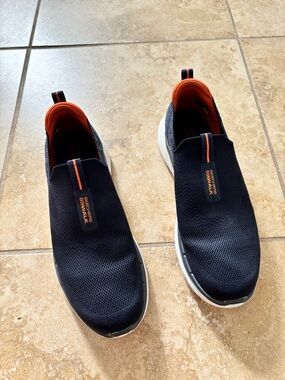 Skechers Navy and Orange Slip-On Men’s Sneakers